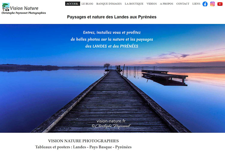 presentation du site internet Vision Nature - Photos des Landes